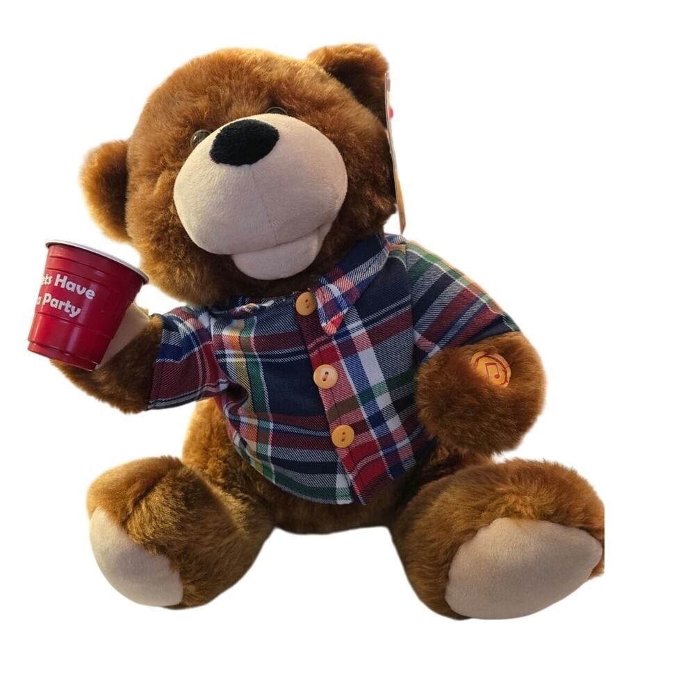 Nika Animated Teddy Bear Sings and Dances Red Solo Cup by Toby Keith